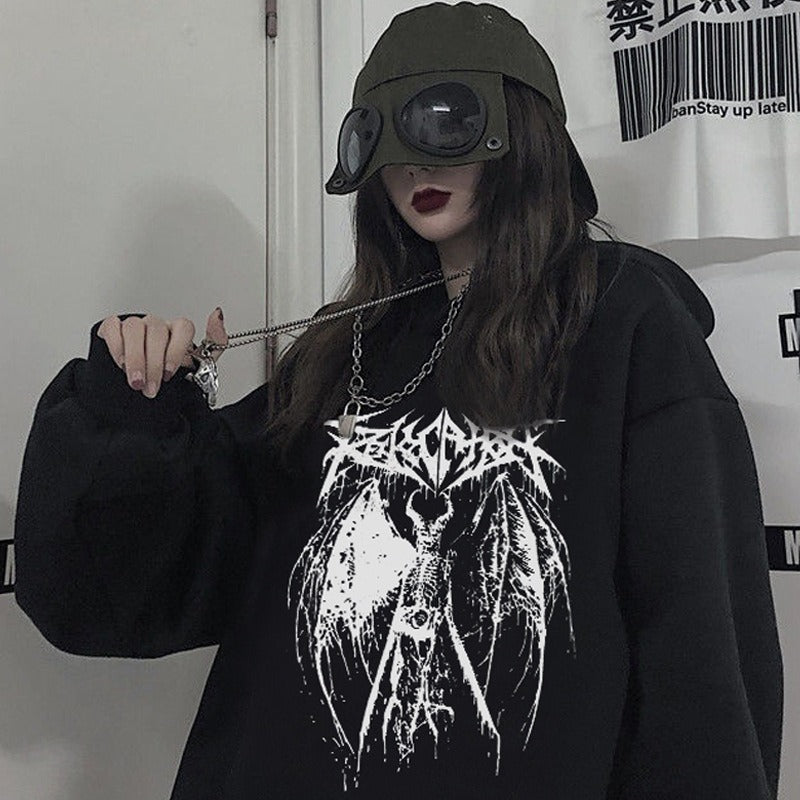 European and American Dark Style Sweatshirt for Men and Women Hoodie for Gothic Lovers Hip-Hop Men and Women's Sweater