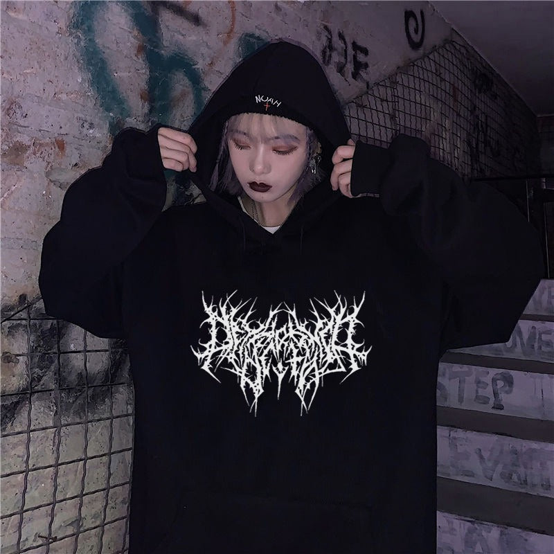 European and American Dark Style Sweatshirt for Men and Women Hoodie for Gothic Lovers Hip-Hop Men and Women's Sweater