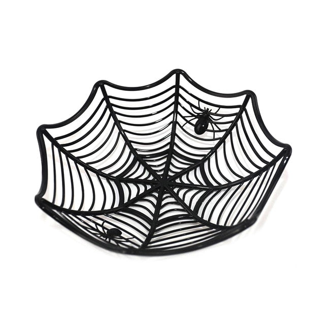 1 Pcs Halloween Fruit Bowl Spider Web Candy Basket