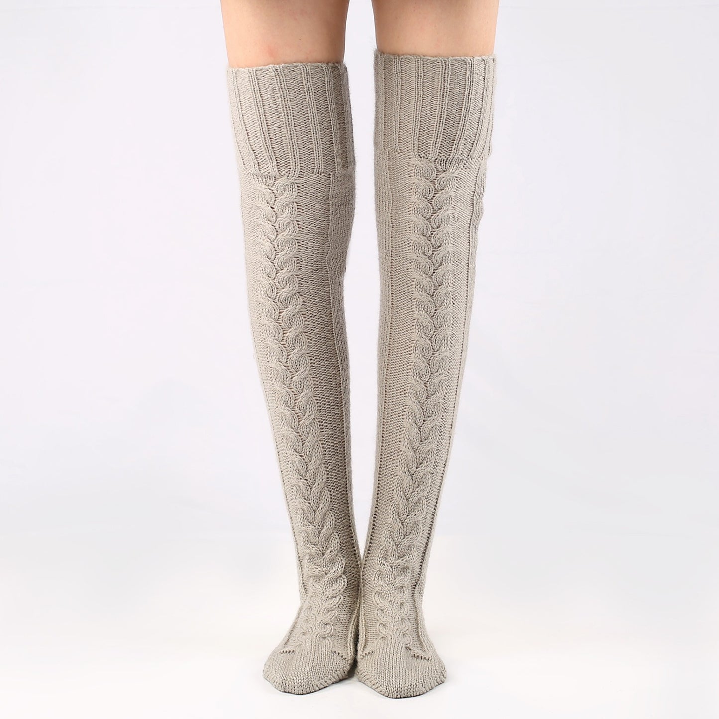 Autumn And Winter Knitting Knee Length Stockings Women's Lengthened Floor Stockings Wool Pile Stockings