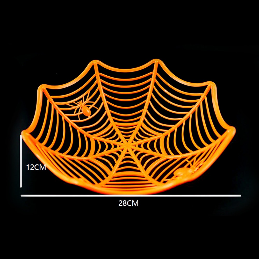 1 Pcs Halloween Fruit Bowl Spider Web Candy Basket