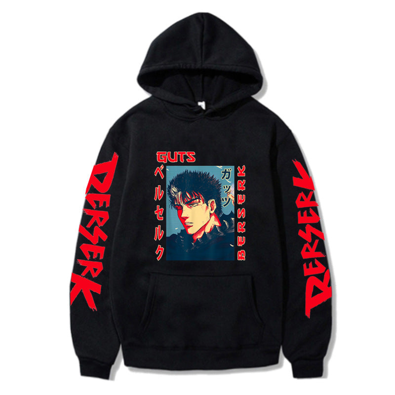 Anime Berserk Sword Wind Saga Peripheral Autumn And Winter Fleece Hooded Sports Sweatshirt Fashion Couple Models