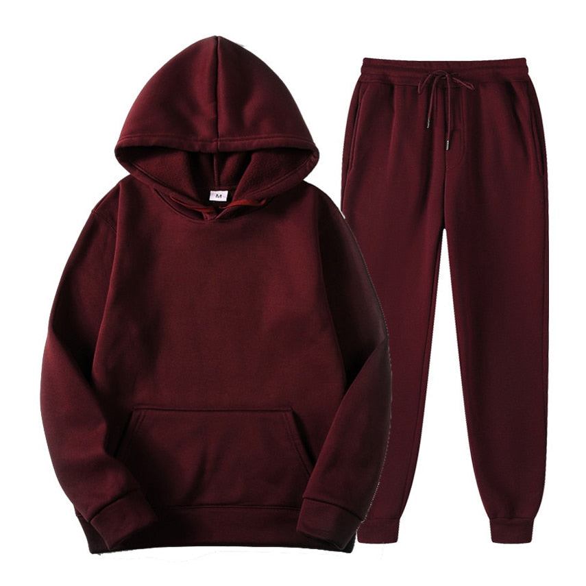 Autumn And Winter Fashion Brand Men Tracksuit New Men's Hoodies + Sweatpants Two Piece Suit Hooded Casual Sets Male Clothes