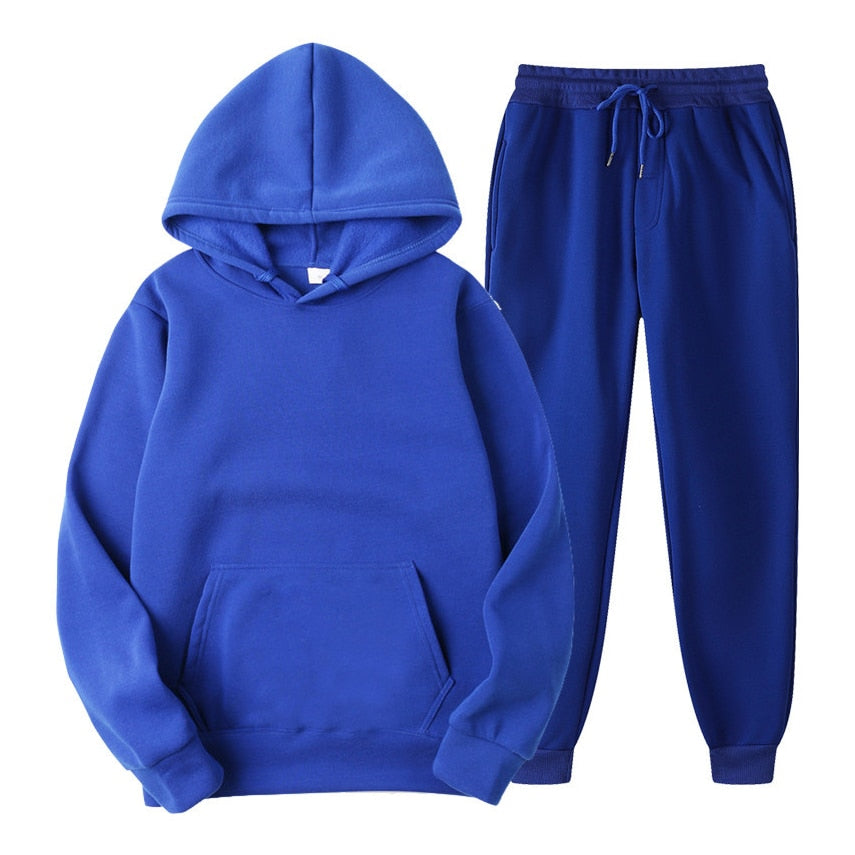 Autumn And Winter Fashion Brand Men Tracksuit New Men's Hoodies + Sweatpants Two Piece Suit Hooded Casual Sets Male Clothes