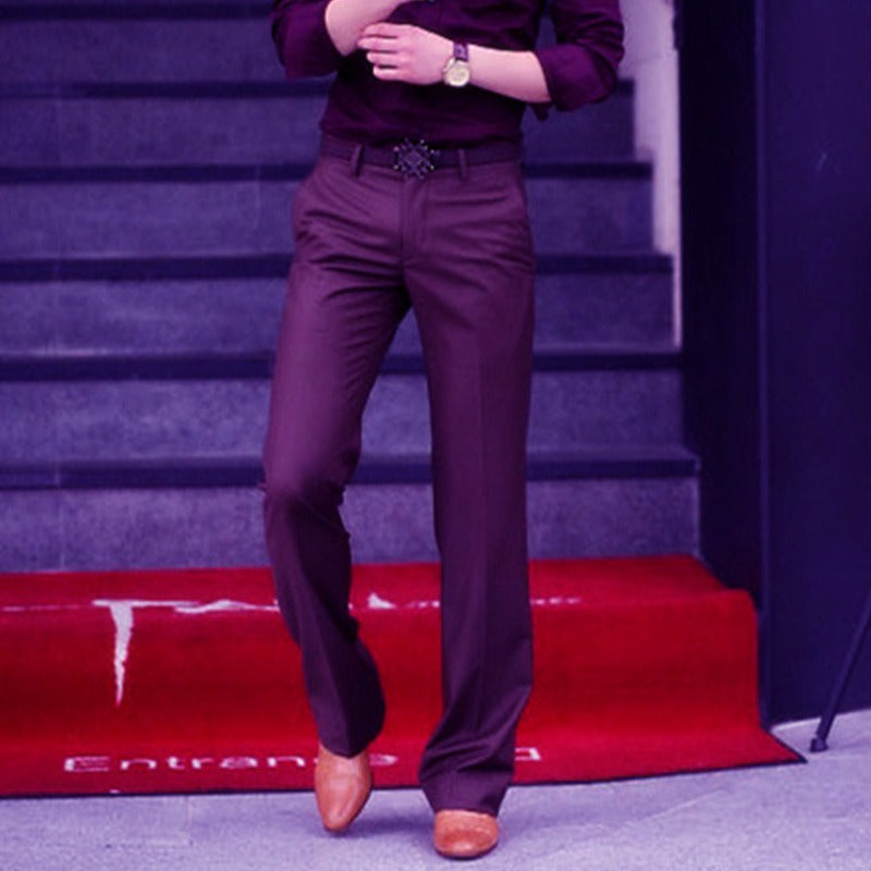 New Korean Casual Flared Pants for Young Men with A Drooping Feel and No Ironing Straight Leg Wide Leg Suit