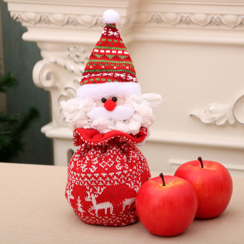 New Christmas Children's Gift Bag Knitted Wool Wrap Apple Bag Christmas Eve Goodie Bag Gift Bag