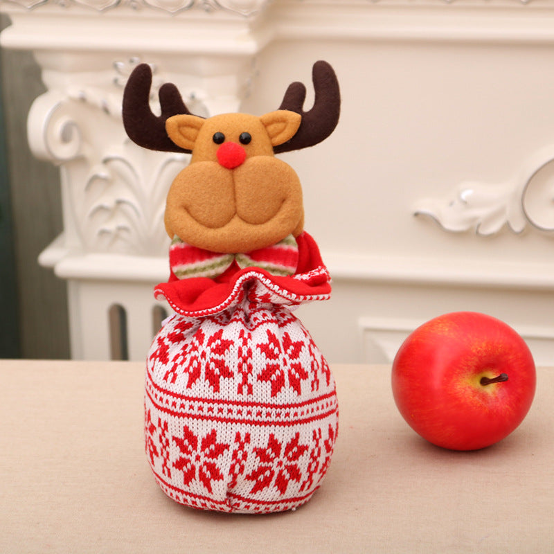 New Christmas Children's Gift Bag Knitted Wool Wrap Apple Bag Christmas Eve Goodie Bag Gift Bag