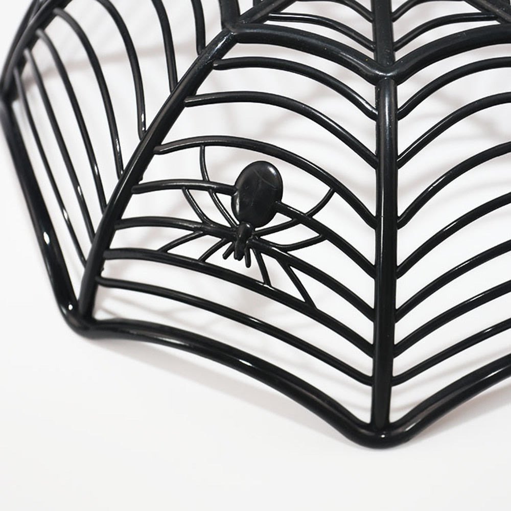 1 Pcs Halloween Fruit Bowl Spider Web Candy Basket