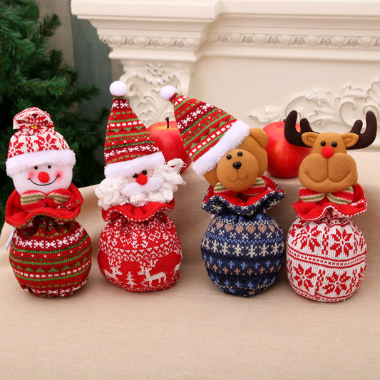 New Christmas Children's Gift Bag Knitted Wool Wrap Apple Bag Christmas Eve Goodie Bag Gift Bag