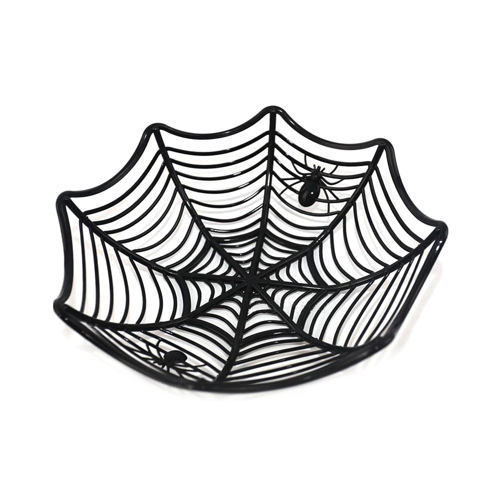 1 Pcs Halloween Fruit Bowl Spider Web Candy Basket