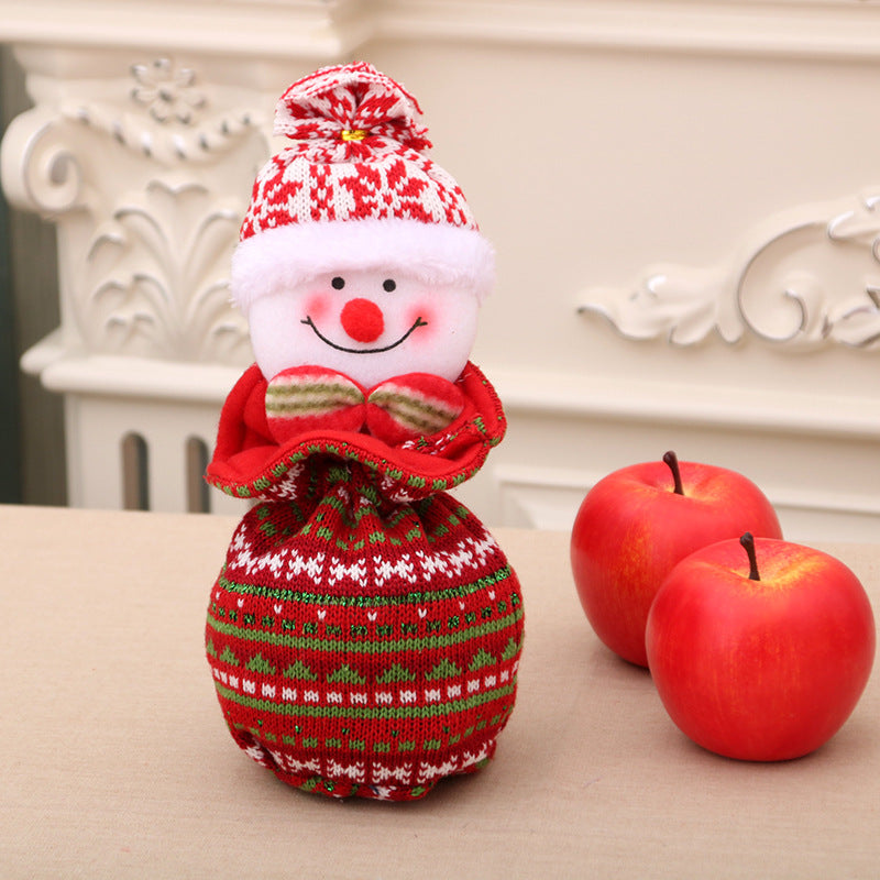 New Christmas Children's Gift Bag Knitted Wool Wrap Apple Bag Christmas Eve Goodie Bag Gift Bag