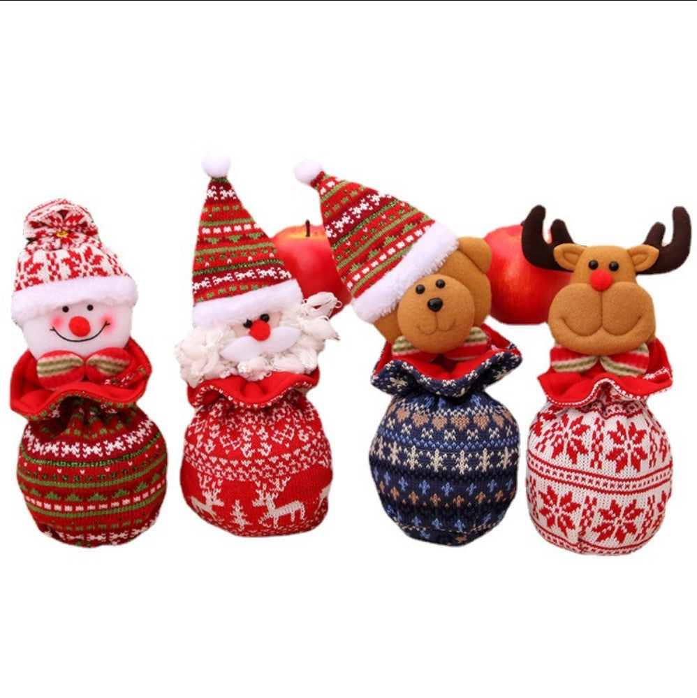 New Christmas Children's Gift Bag Knitted Wool Wrap Apple Bag Christmas Eve Goodie Bag Gift Bag