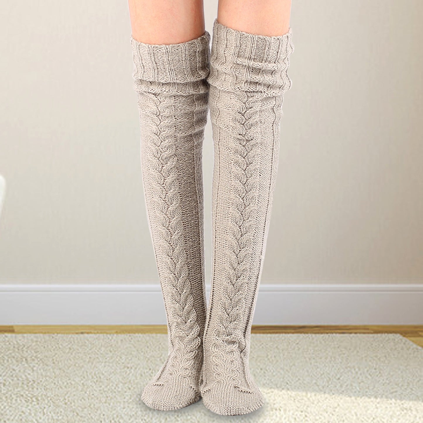 Autumn And Winter Knitting Knee Length Stockings Women's Lengthened Floor Stockings Wool Pile Stockings