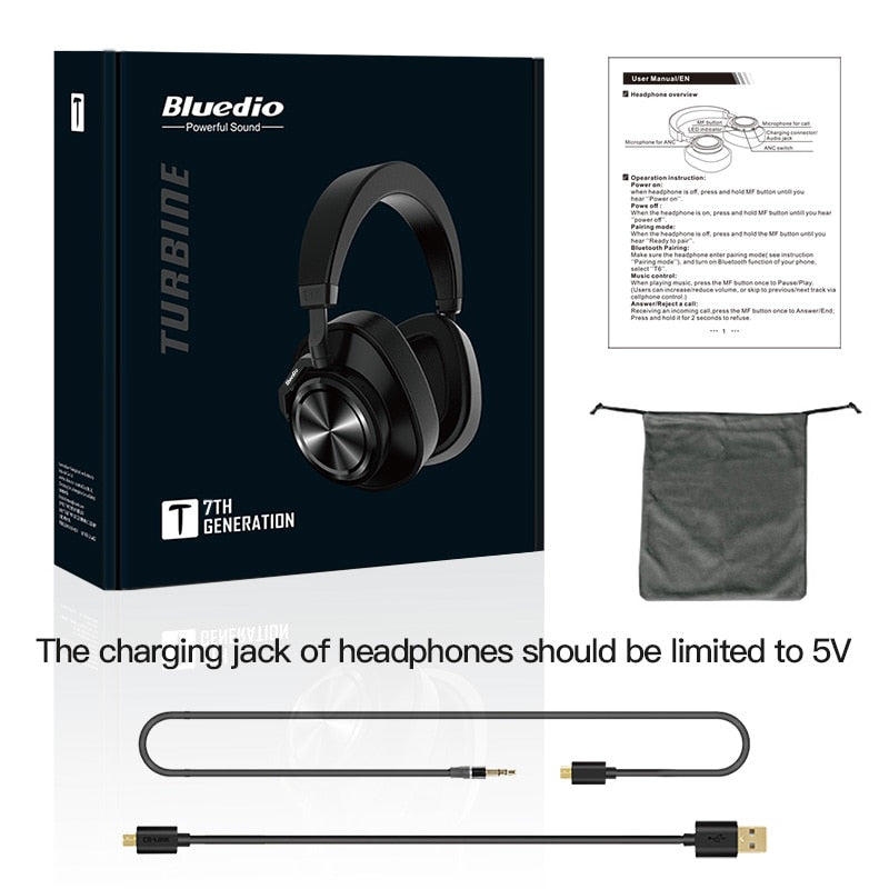 Bluedio T7 Bluetooth Headphones User-defined Active Noise Cancelling Wireless Headset for phones and music with face recognition