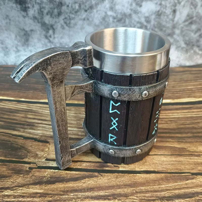 Christmas Gift Hardware Tools Beer Cup Creative Hammer Handle Modeling Stainless Steel Mug