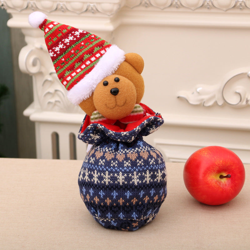 New Christmas Children's Gift Bag Knitted Wool Wrap Apple Bag Christmas Eve Goodie Bag Gift Bag