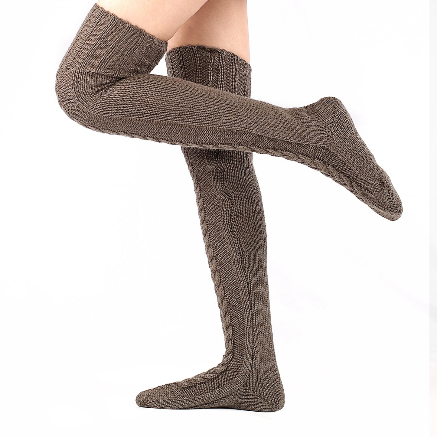 Autumn And Winter Knitting Knee Length Stockings Women's Lengthened Floor Stockings Wool Pile Stockings